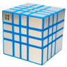 Calvin's Puzzle Lee Magnetic 4x4 Mirror Cube Blue/Silver (Hand Made)