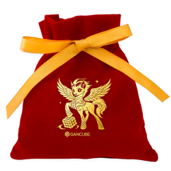 GAN 2026 New Year Velvet Cube Bag Gold & Burgundy  → MasterCubeStore